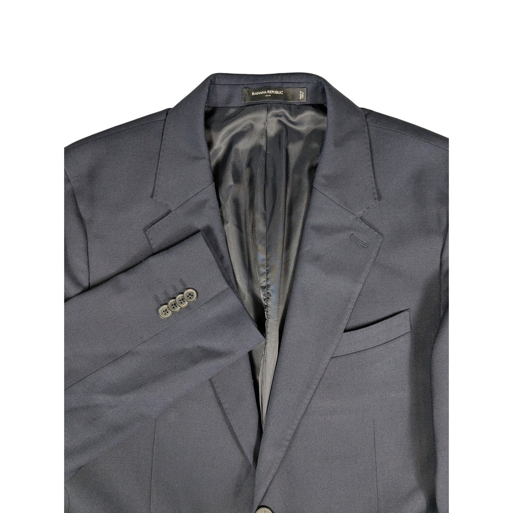 Banana Republic Men's Navy Blue Tailored‎ Fit Wool Blend Suit Blazer Jacket 44L